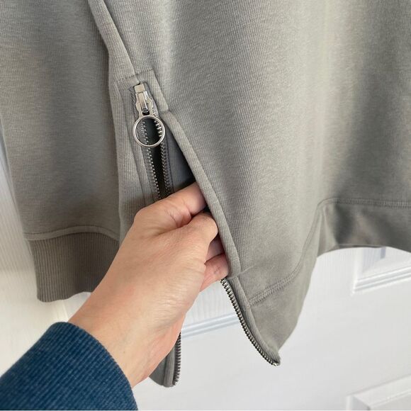 Athleta Cozy Karma Side Zip Funnel Neck  Sweatshirt Sz M Gently Loved - Picture 6 of 10